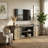 70 in Farmhouse TV Stand for 75 in TVs, Modern Entertainment Center with Sliding Barn Doors, Modern Media TV Console Table, Wood Long TV Stand for Living Room-2075487915