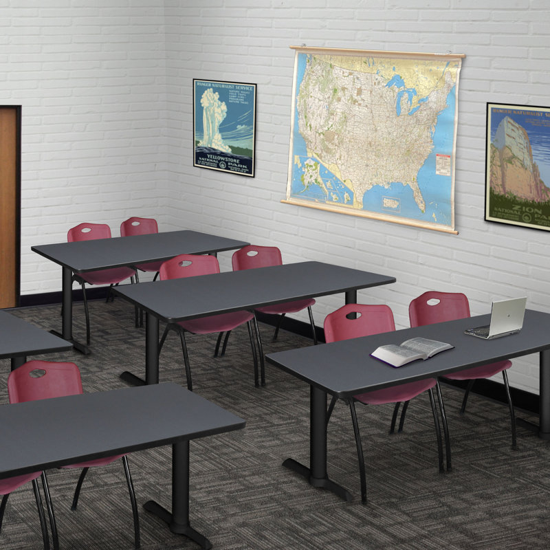 Nidal Cain Steel T-Base Training Seminar Table, Gray Nebula, 29" H x 60" L x 24" W