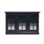 Buffet d'armoire de rangement, 3 portes en miroir en acrylique, tablettes réglables, stratifié décoratif noir, buffet en panneau de fibres à densité moyenne avec porte magnétique pour le salon, cuisine-1086670025