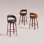 Tabouret de comptoir pivotant moderne de 26 po avec cadre en bois cintré-572163346