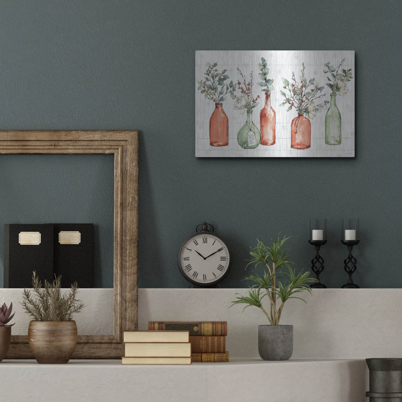 «Modern Farmhouse I Christmas» par Anne Tavoletti, art mural en métal, 36 po x 24 po, H 12 po x l 16 po