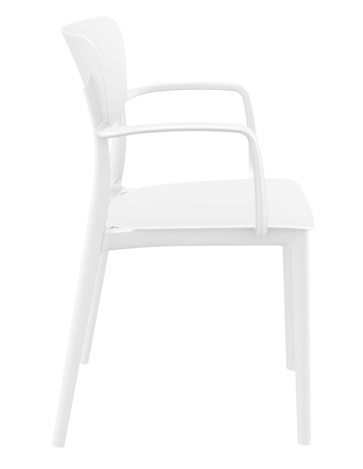 Farrah Stacking Patio Dining Armchair, White