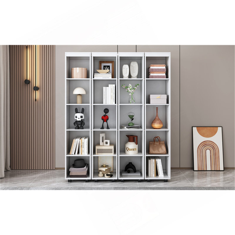 Grand lit escamotable mural avec portes de rangement, Blanc