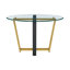Table de salle à manger contemporaine Kasius 48 "avec base en acier et plateau en verre-1103734509
