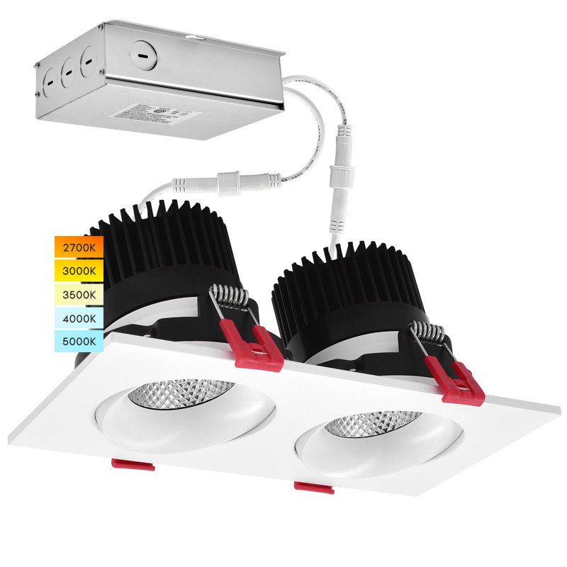 4.38'' Selectable Color Temperature Dimmable Air-Tight IC Rated LED Canless Recessed Lighting Kit