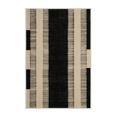 Machine Washable Checkered Beige Area Rug