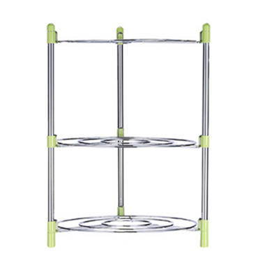 Livingandhome 3 Tier Kitchen Pot Pan Organizer Rack Adjustable Cookware Holder  Stand Shelf