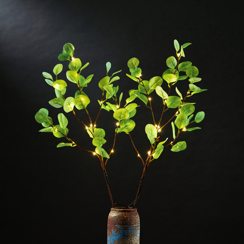Eucalyptus Lighted Trees & Branches, Light Green
