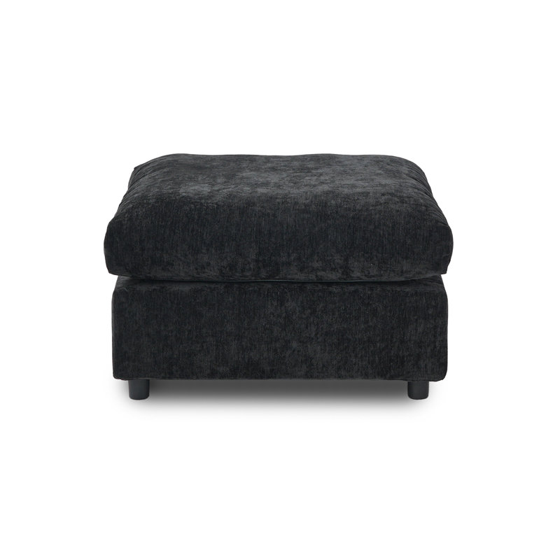 Kessi 33.5" Upholstered Ottoman, Black