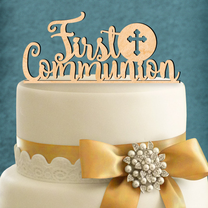 Wood Cake Topper, Gold