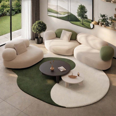 Combinaison de canapé pavé vert-beige