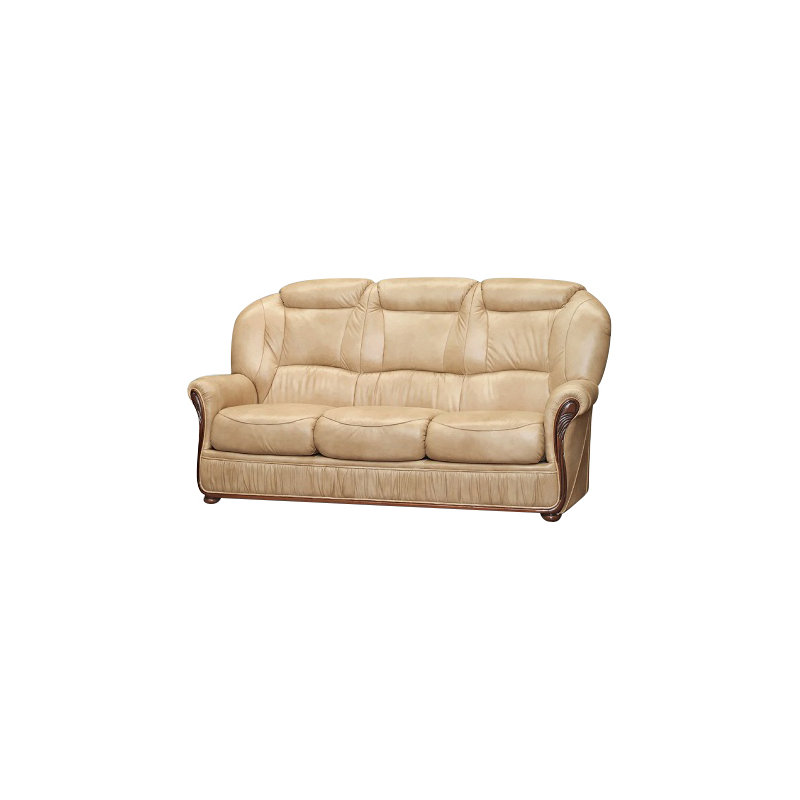 Kirwin 3 Seater Faux Leather Sofa, Nut