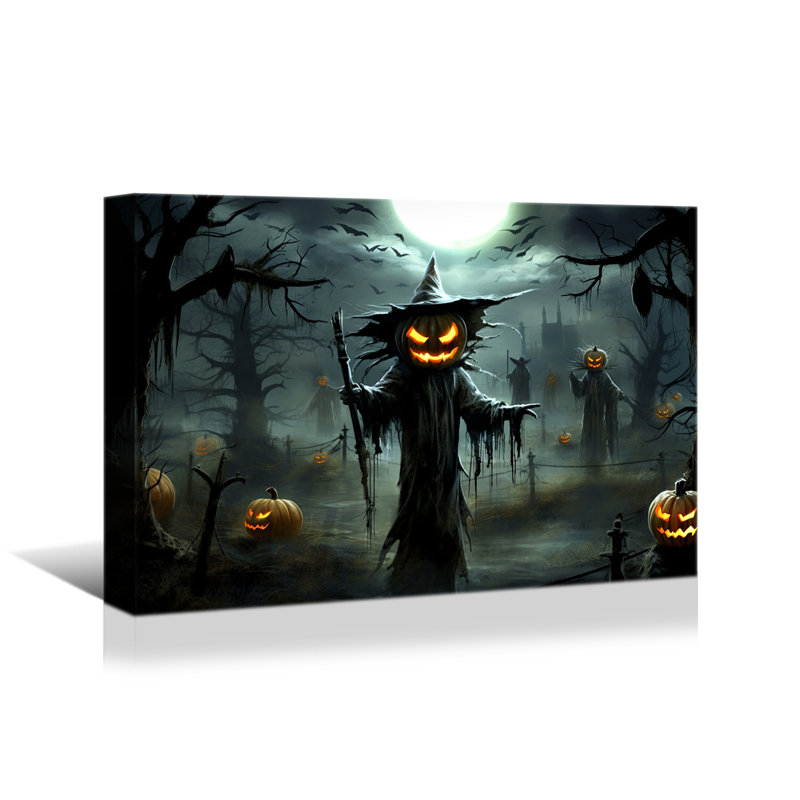 Décoration murale d'Halloween en toile, H 12 po x l 18 po