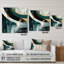 «Gold and Green Geometric Enchantment II», art mural acrylique abstrait en marbre-228721596