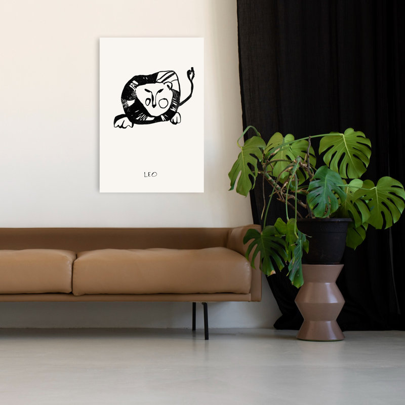 Lion stylisé abstrait Zodiac, 48" H x 32" W