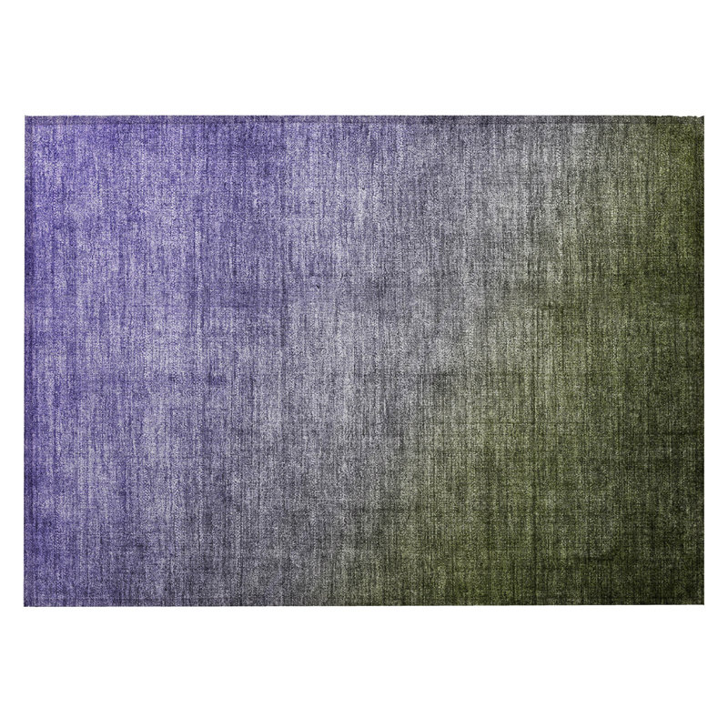 Tapis extérieur lavable antidérapant 2 pi x 3 pi vert olive et mauve