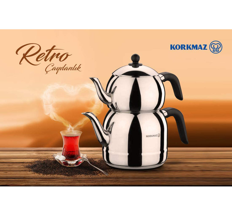 Korkmaz 3.9 Quarts Stainless Steel (18/10) Stovetop Tea Kettle