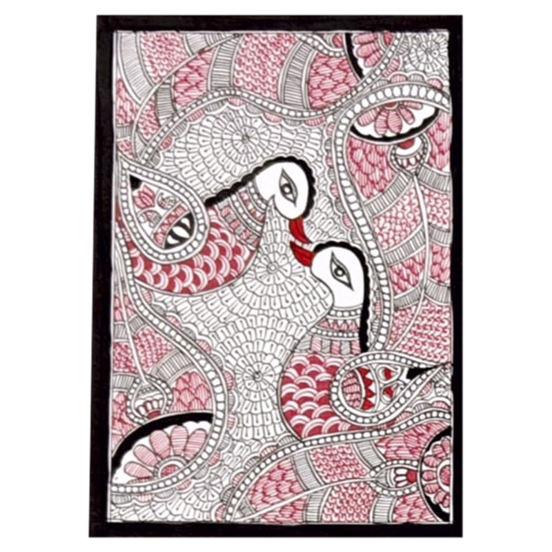 Ensemble de 6 peintures de style Madhubani | Acrylique sur papier fait à la main | Par Muskan
