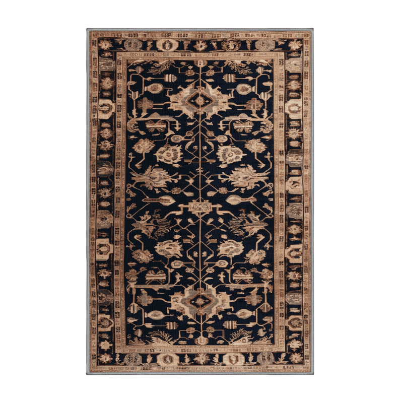 Tapis turc gris lavable à la machine, Rectangle 5 pi x 7 pi