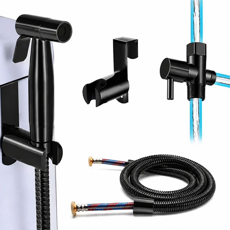 Robinet de toilette mural pour bidet, Noir mat