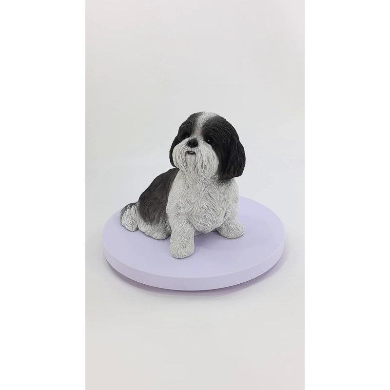 Shizu Harmony Brown and White Polyresin Dog Figurine