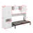 Twin Size Murphy Bed With Drawers And Open Shelves,Built-In Wardrobe And Table