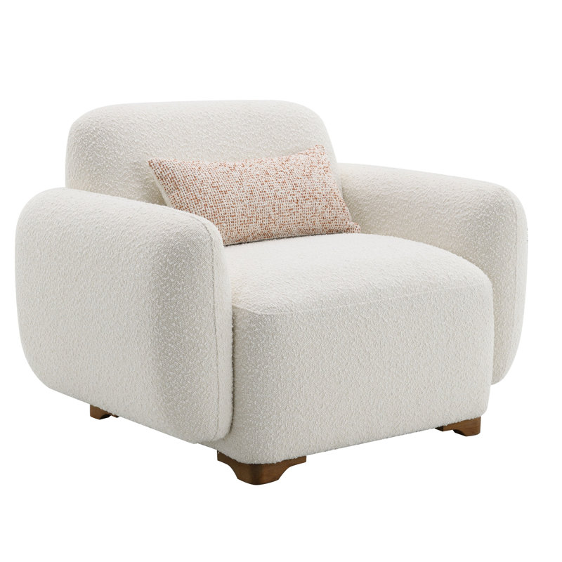 Fauteuil d'appoint beige Darius avec 1 coussin décoratif (fauteuil d'appoint) Darius