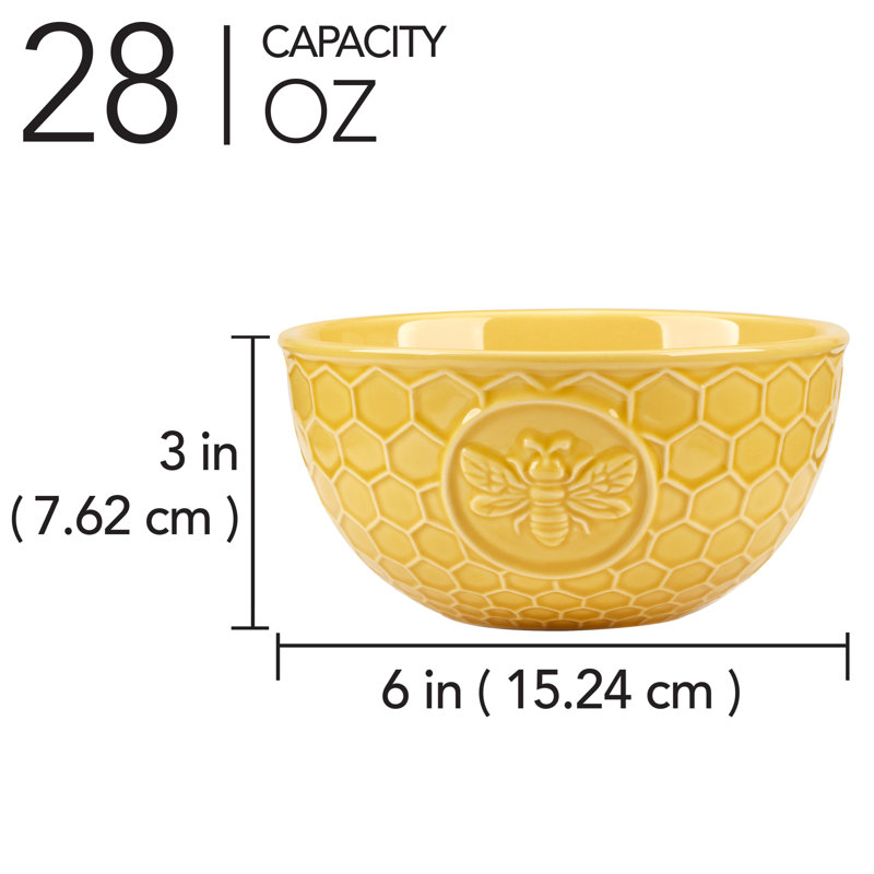 Ensemble de 4 bols à crème glacée en nid d'abeille French 6 de 6 po x 3 po 28 oz French Bees