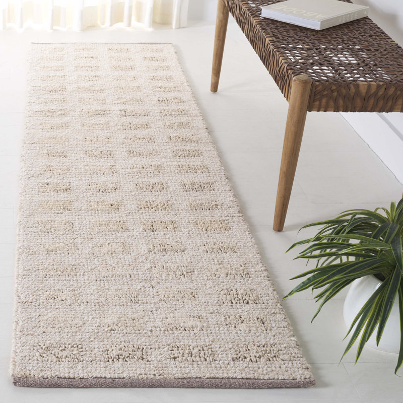 Kanessha Hand Woven Wool/Jute Rug in Beige, Runner 2'3" x 8'