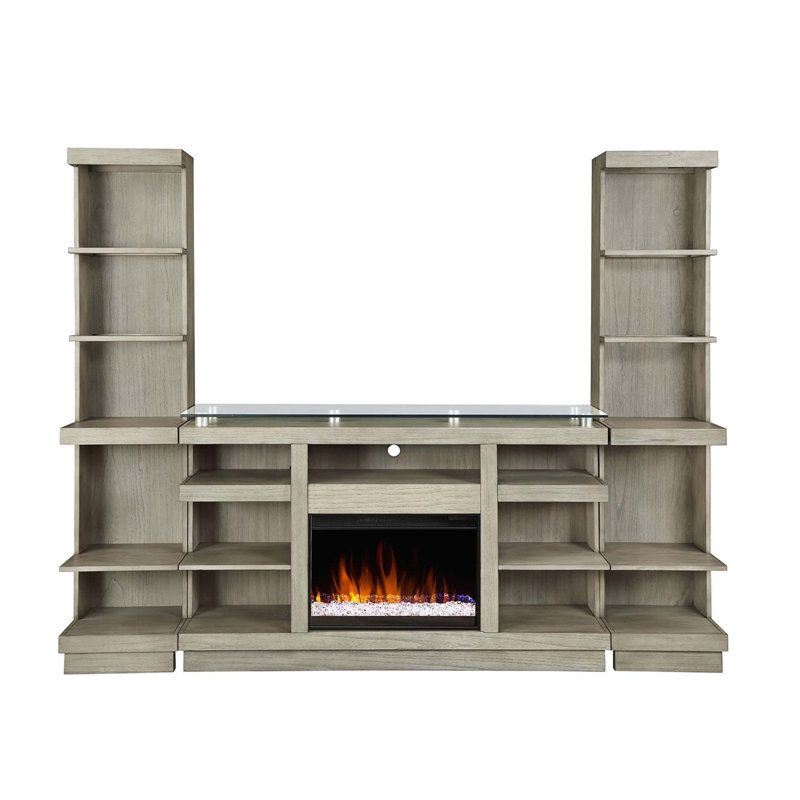 65 inch Fireplace TV Stand, for TVs up to 75 inches, Sandstone Finish