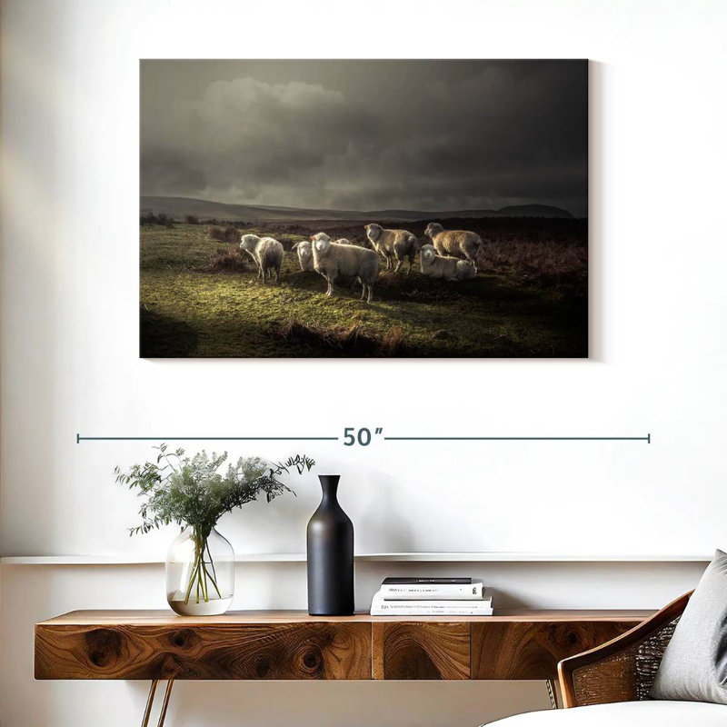 Brampt Storm Grazing Sheep, 26" H x 39" W