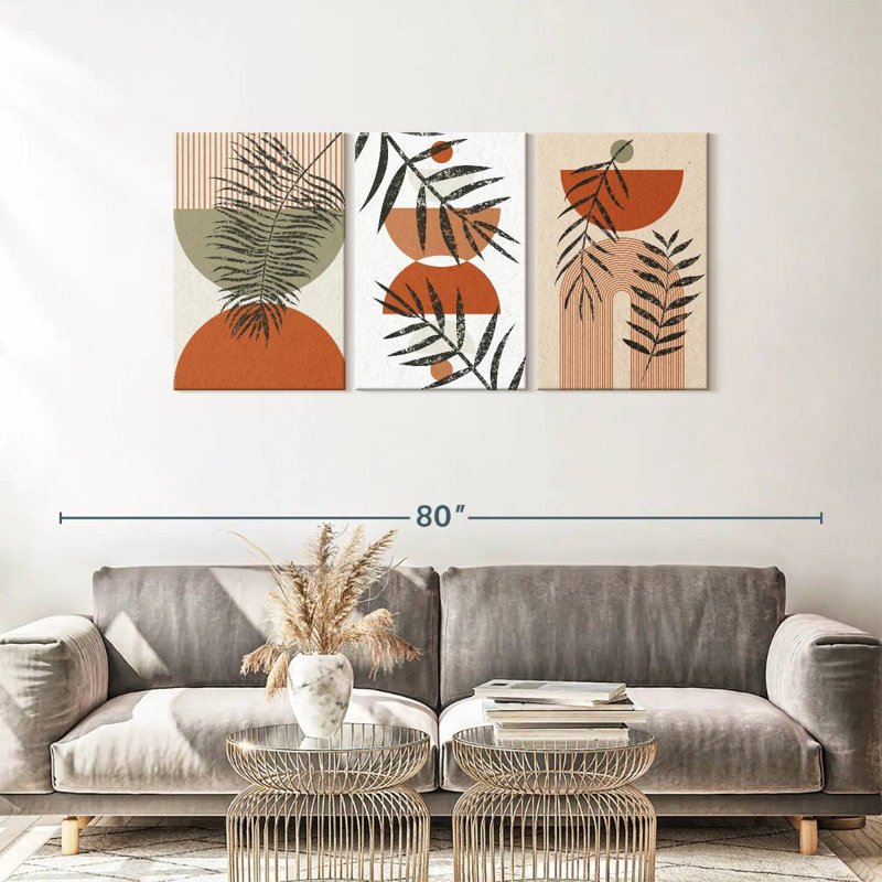 «Nature Geometric Abstract III», reproduction sur toile, H 27 po x l 56 po x P 1,25 po