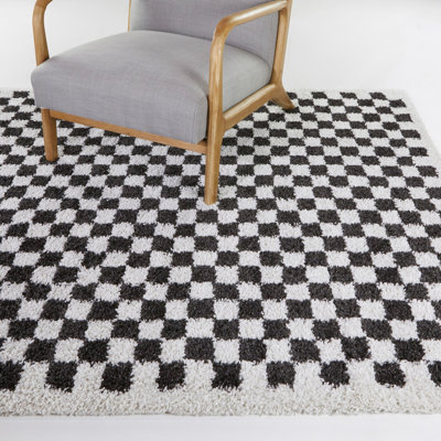 Carrnan Geometric Shapes Shag Area Rug
