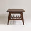 Table basse pliable en bois d'hévéa avec tablette inférieure amovible