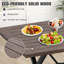 Table de salle à manger de style moderne rectangulaire en bois massif avec trou pour parasol 68,1 po