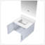 Meuble-lavabo polyvalent x 22 po , Comptoir en quartz blanc, ensemble de robinets et Miroir à DEL-868558644