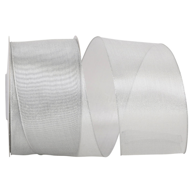 2.5'' Fabric No Theme Ribbon, Silver