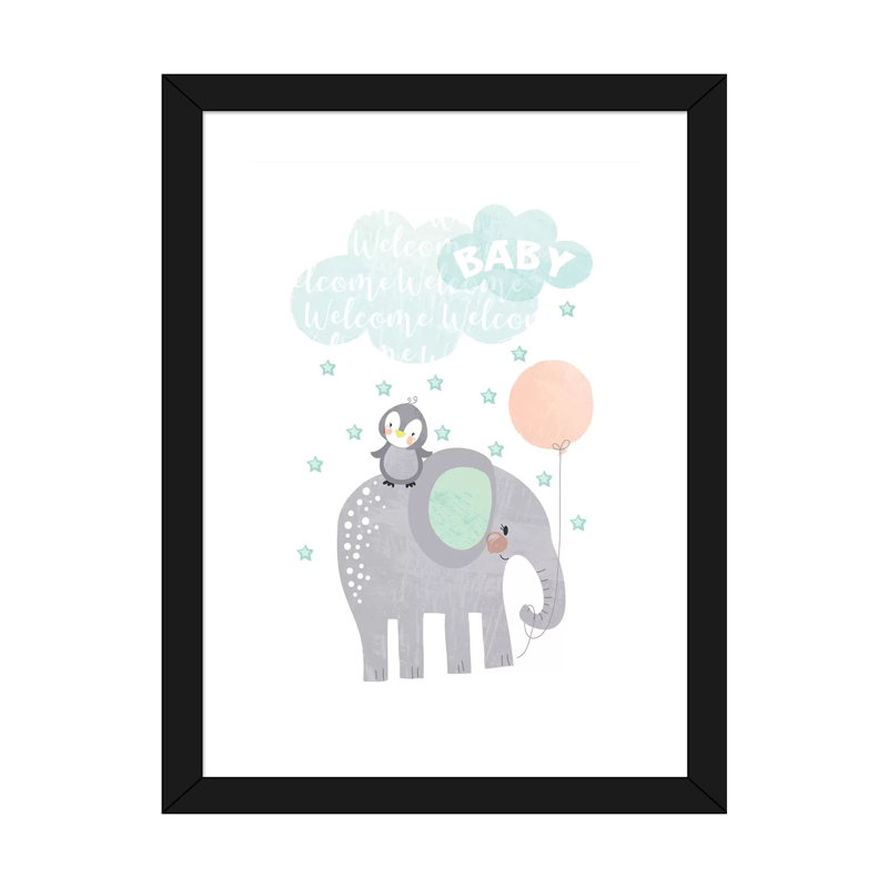 «Baby Adventure II» par Jennifer Ellory - reproduction imprimée, Papier encadré noir, Blanc, H 32 po x l 24 po x P 1 po