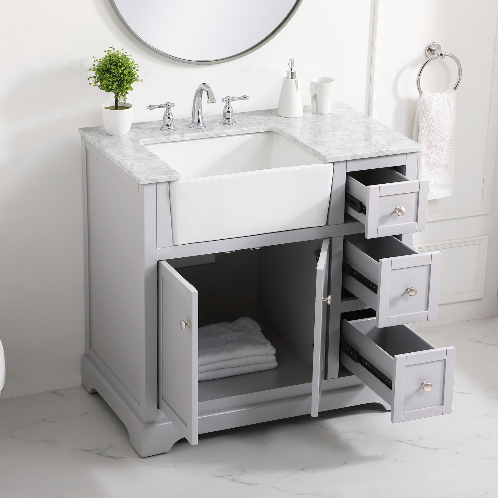 Pardue 36'' Single Bathroom Vanity, Gray