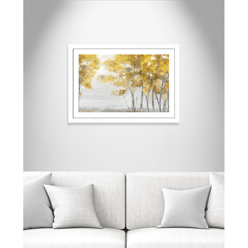 Jaune altruiste - Art encadré autoportant, Cadre blanc mat, H 27 po x l 37 po x P 1,25 po