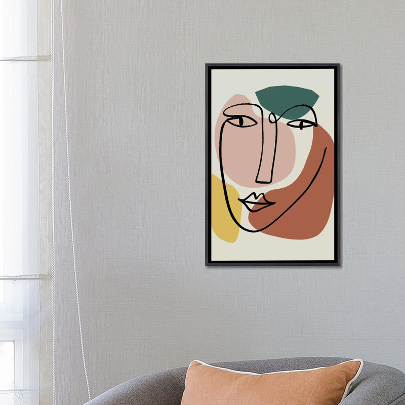 «Newstalgia Face I» par Nikki Chu - impression, Encadrement noir décoloré, H 26 po x l 18 po x 1,5 po