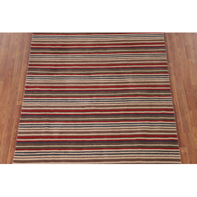 Striped Gabbeh Oriental Area Rug 5x8