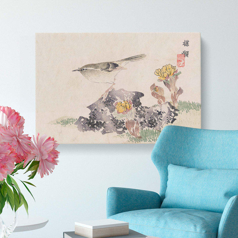 Bird upon the Rock by Kono Bairei - Wrapped Canvas, 50cm H x 76cm W x 3cm D