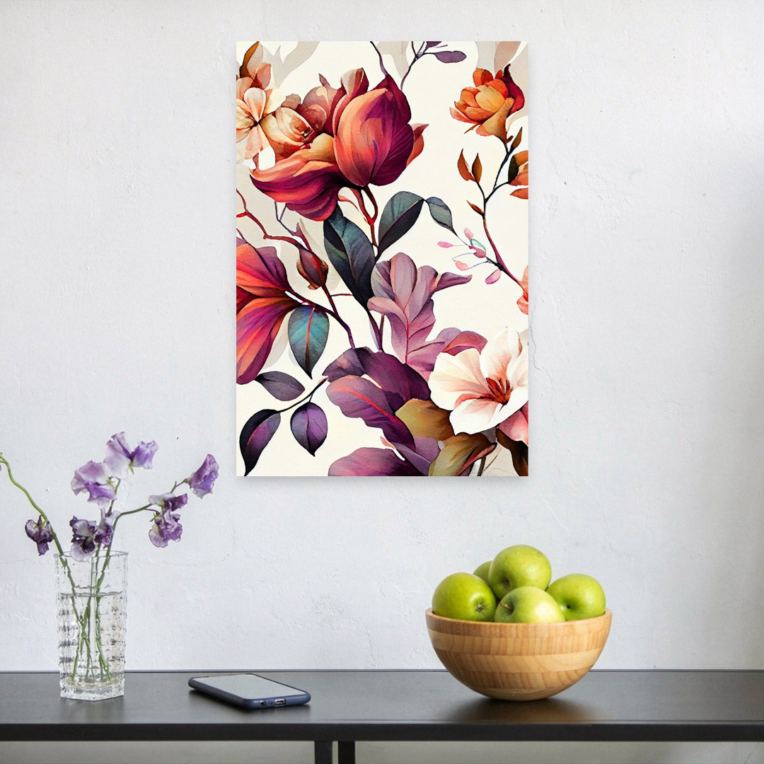 Vibrant Floral Elegance Abstract Contemporary Flower Nature Wall Art Print