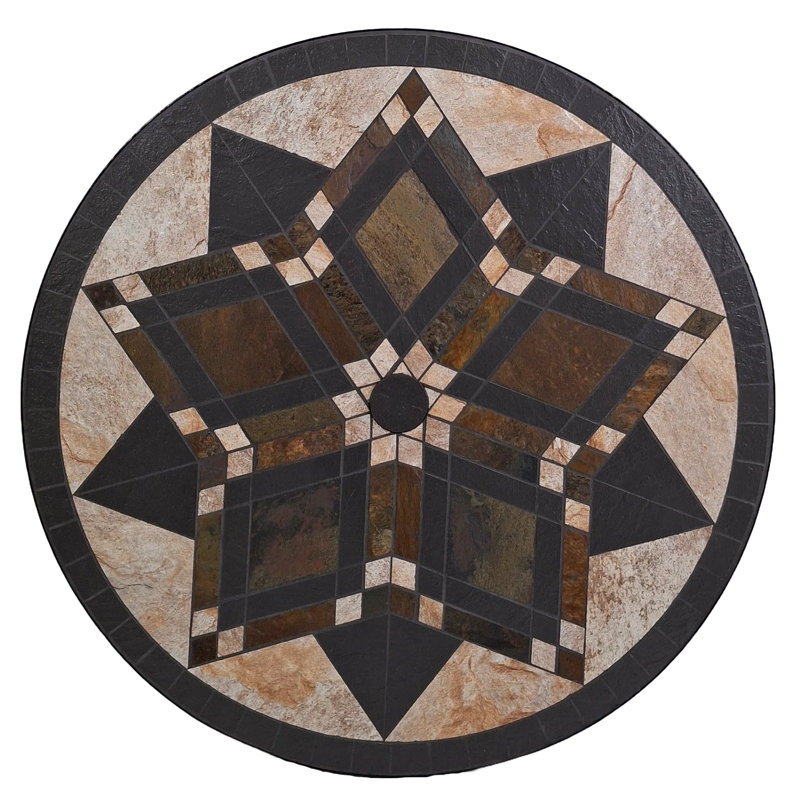 Darwin Garden Stone Mosaic Bistro Table