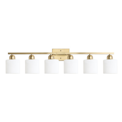 Luminaires muraux de salle de bain 38 po, 6 lumières dorées, 38 po, avec fonction à intensité variable, prise de chaleur, pour porche, chambre à coucher