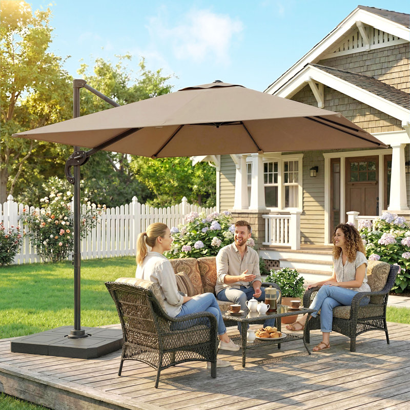 244cm Cantilever Parasol, Khaki