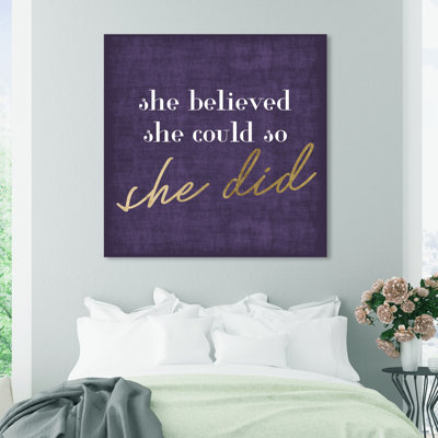 " She Could She Did Purple " by Oliver Gal