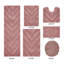 Ensemble de tapis pour salle de bain 5 pièces en coton 100% coton Hugo Premium 1990 GSM avec envers en latex anti-dérapant Hugo, certifié OEKO-TEX®, super absorbant et lavable à la machine, rose-1337008589-1337008591