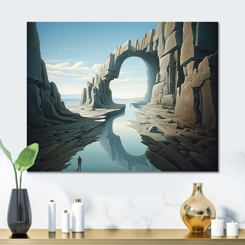 River Into Surreal Fantasies Exploration I - Surrealism Metal Wall Art, 12" H x 20" W x 1" D